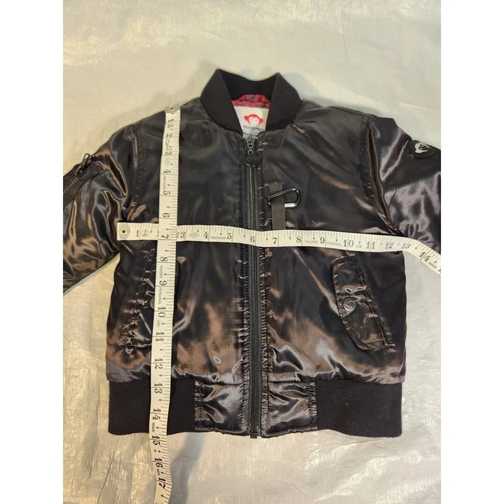 Rare Appaman Black Boys Bomber Jacket 3T Full Zip Coat Satin 3